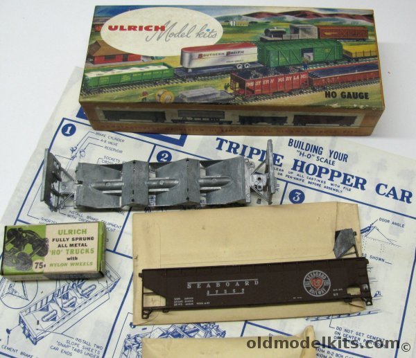 Ulrich HO Seaboard 'Air Line Railway' Functioning Triple Hopper  - Metal HO Craftsman Kit, 375 plastic model kit